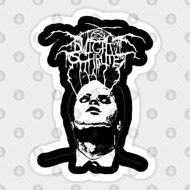 Dwight Schrute // Dwight Throne Skin Mask Sticker by darklordpug